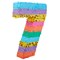 BLUE PANDA Rainbow Pinata 7 for Birthday Party Decoration - 12 x 16.75 x 3 In, Multicolored - Party Pinata for Girls & Boys Age 7